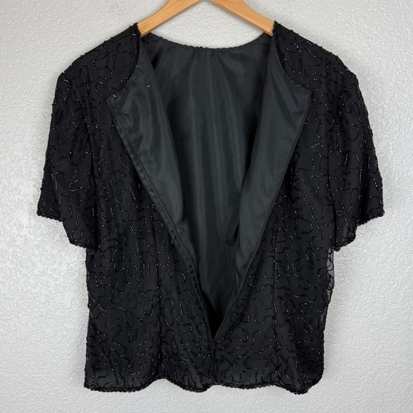 Y2K Vintage 2000 Champagne Pop Sequin Beaded Top - Millennium, Party, NYE - Picture 8 of 10